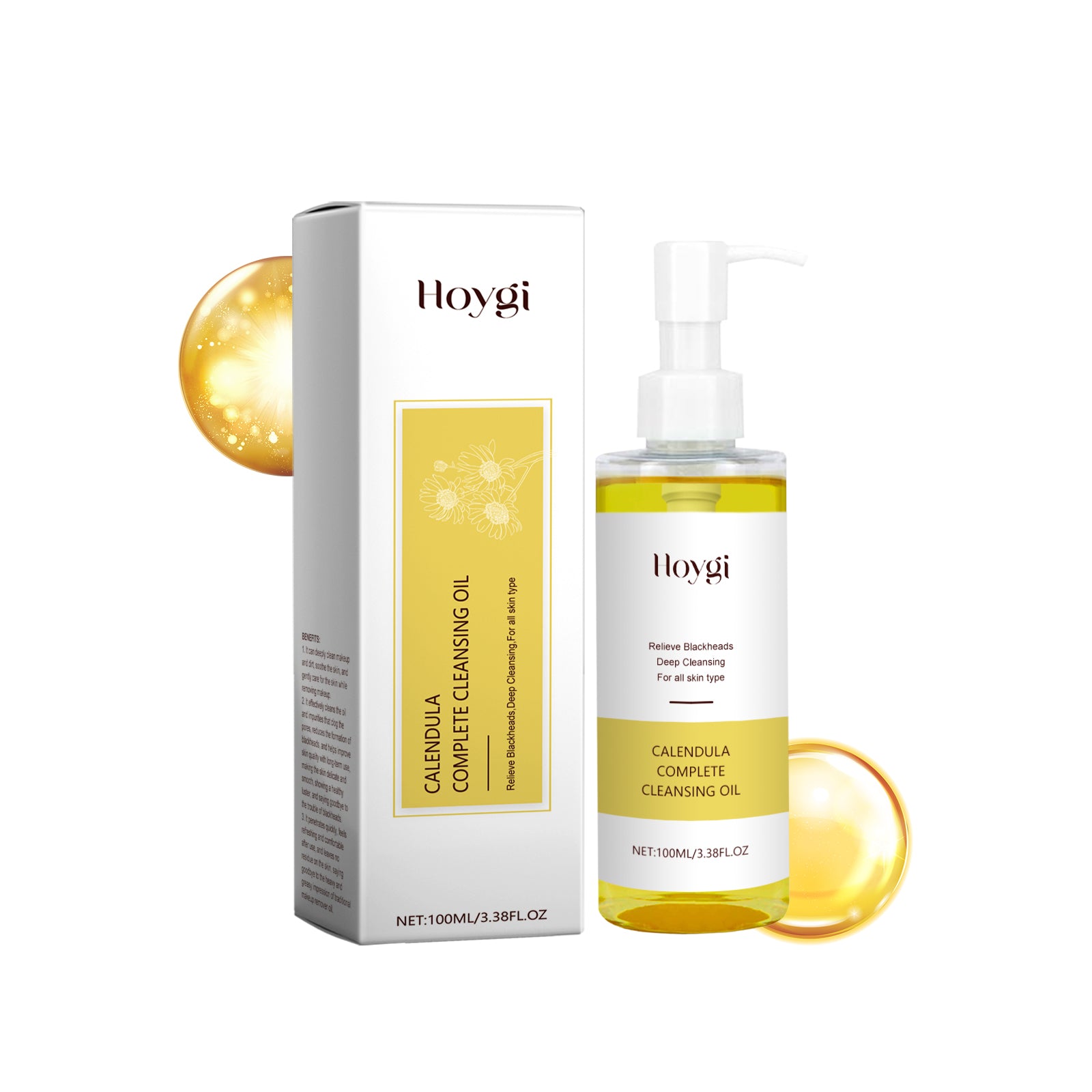Huile Démaquillante Luxe au Calendula – Dissout le Maquillage Waterproof, Apaise et Révèle l’Éclat de la Peau