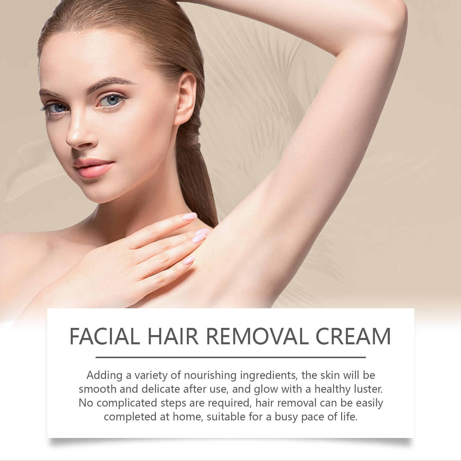 Crème Dépilatoire Visage Prestige™ – Formule Douce à l’Huile de Coco