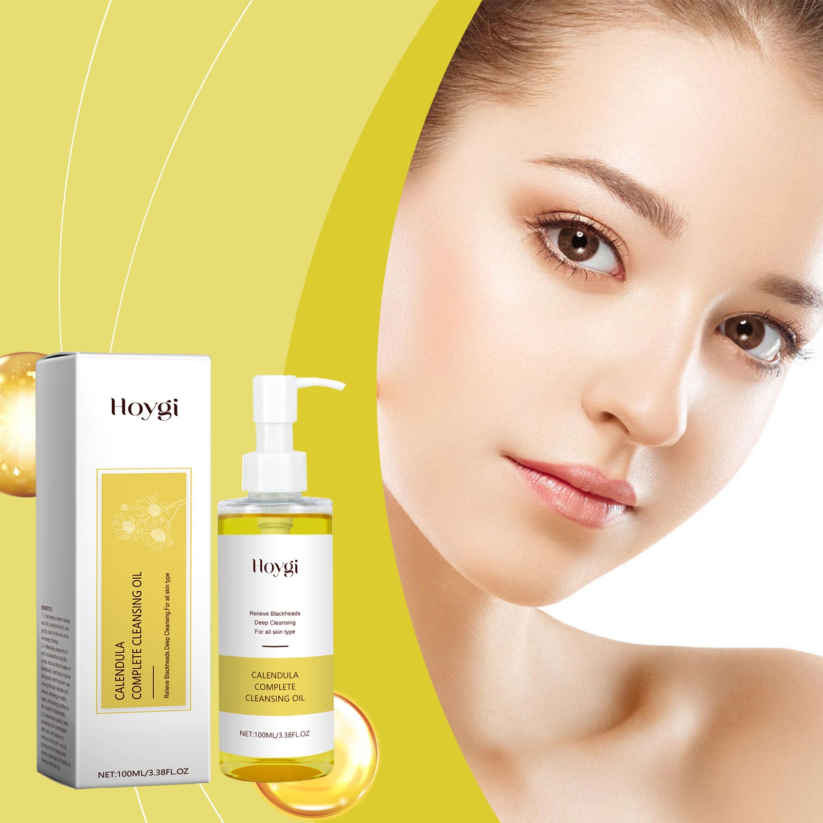 Huile Démaquillante Luxe au Calendula – Dissout le Maquillage Waterproof, Apaise et Révèle l’Éclat de la Peau