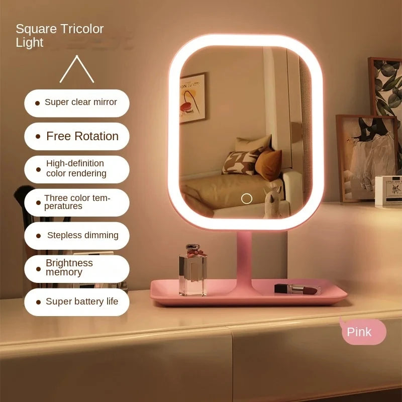 Miroir de Maquillage LED Tactile - 3 Modes d'Eclairage