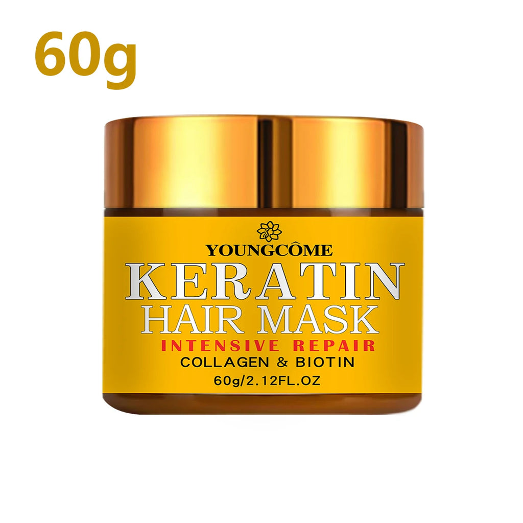 Masque Capillaire Luxe Biotine & Kératine – Réparation Profonde des Cheveux Secs et Abîmés