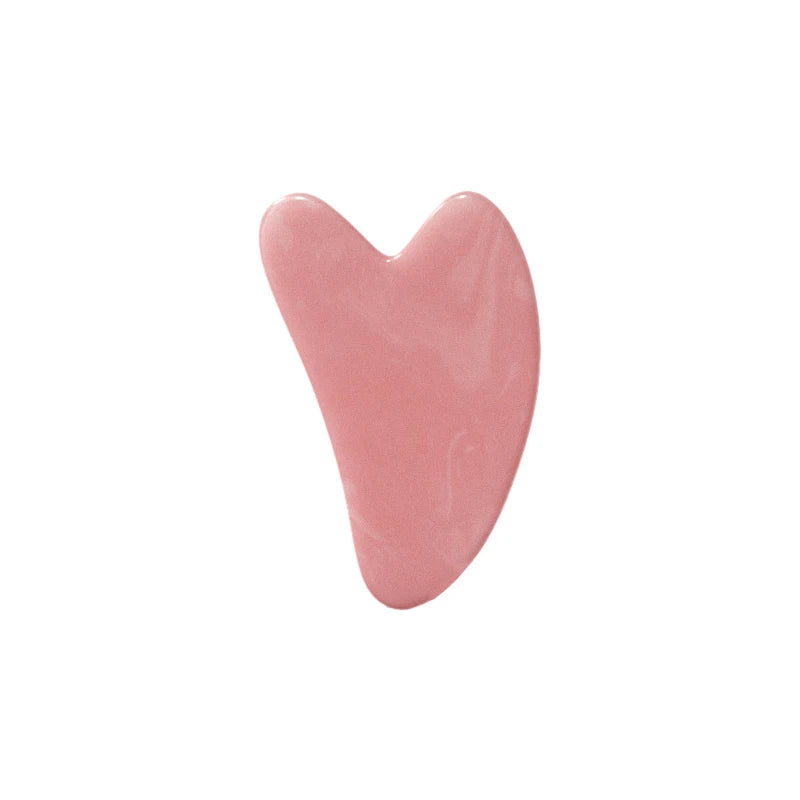 Rouleau de Massage Visage en Quartz Rose avec Pierre Gua Sha