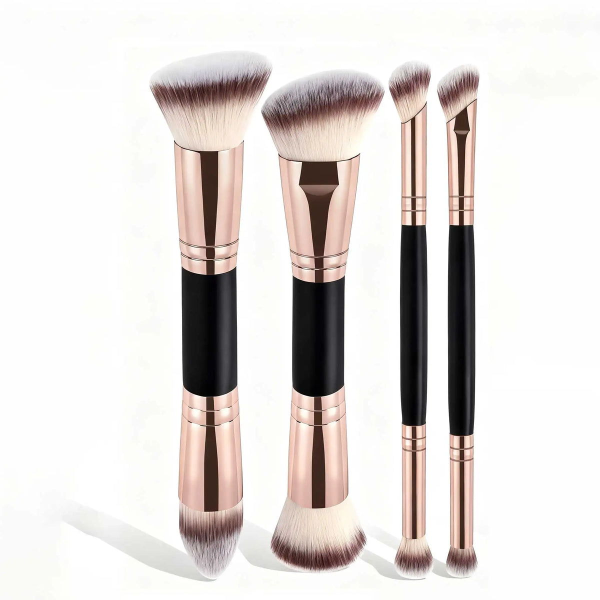 ✨ Coffret Luxe de 4 Pinceaux de Maquillage Professionnels – Double Embout & Étui Premium