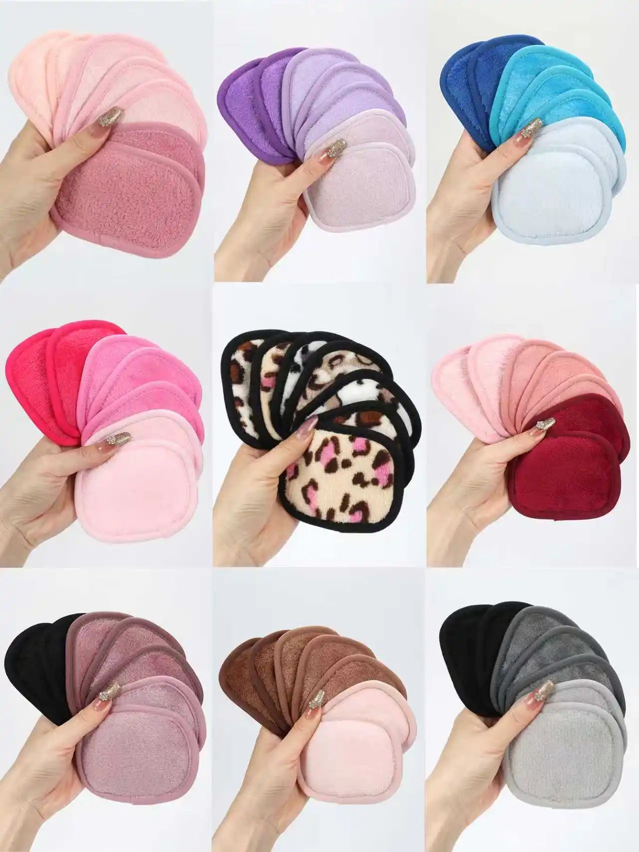 ✨ Disques Démaquillants Réutilisables Premium – Lot de 7 Lingettes Lavables Ultra Douces