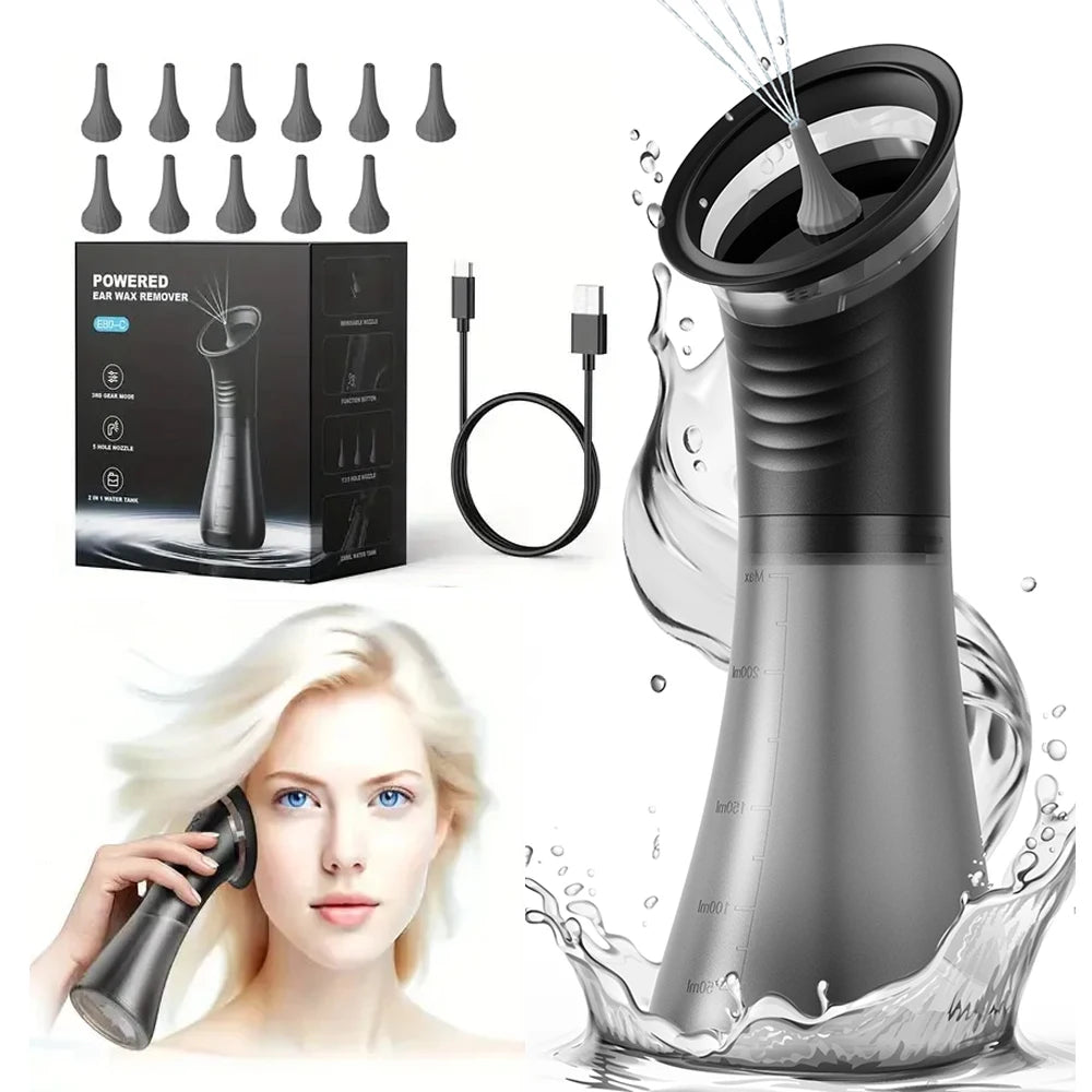 HydroClean Prestige™ – Nettoyeur d’Oreilles Électrique Haute Performance | Nettoyage Professionnel, Doux et Sécurisé ✨