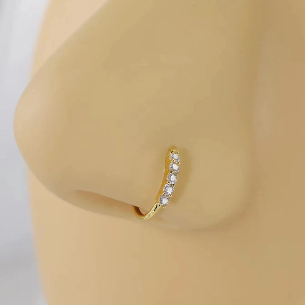 Éclat Impérial™ – Anneau de Nez Serti de Zircons
