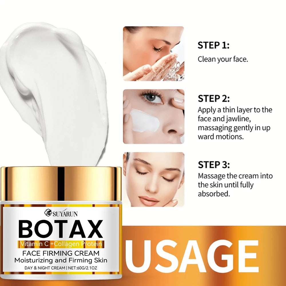 Crème Visage Effet Botox – Soin Anti-Rides Raffermissant & Hydratant Jour et Nuit
