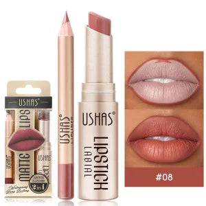 Crayon à Lèvres Mat  2-En-1 - Longue Tenue et Haute Pigmentation