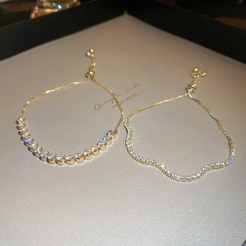 Bracelet Signature Ondulé en Cristal