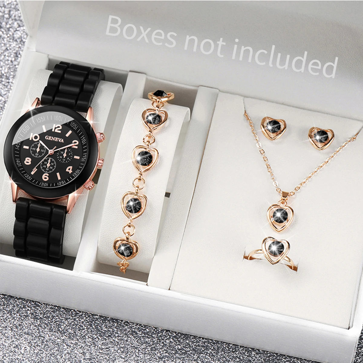 Coffret Montre Femme & Bijoux Cœur – Élégance Signature
