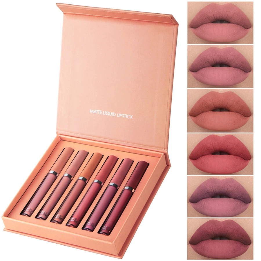 * Coffret Prestige de 6 Rouges à Lèvres Mats Longue Tenue – Édition Cadeau