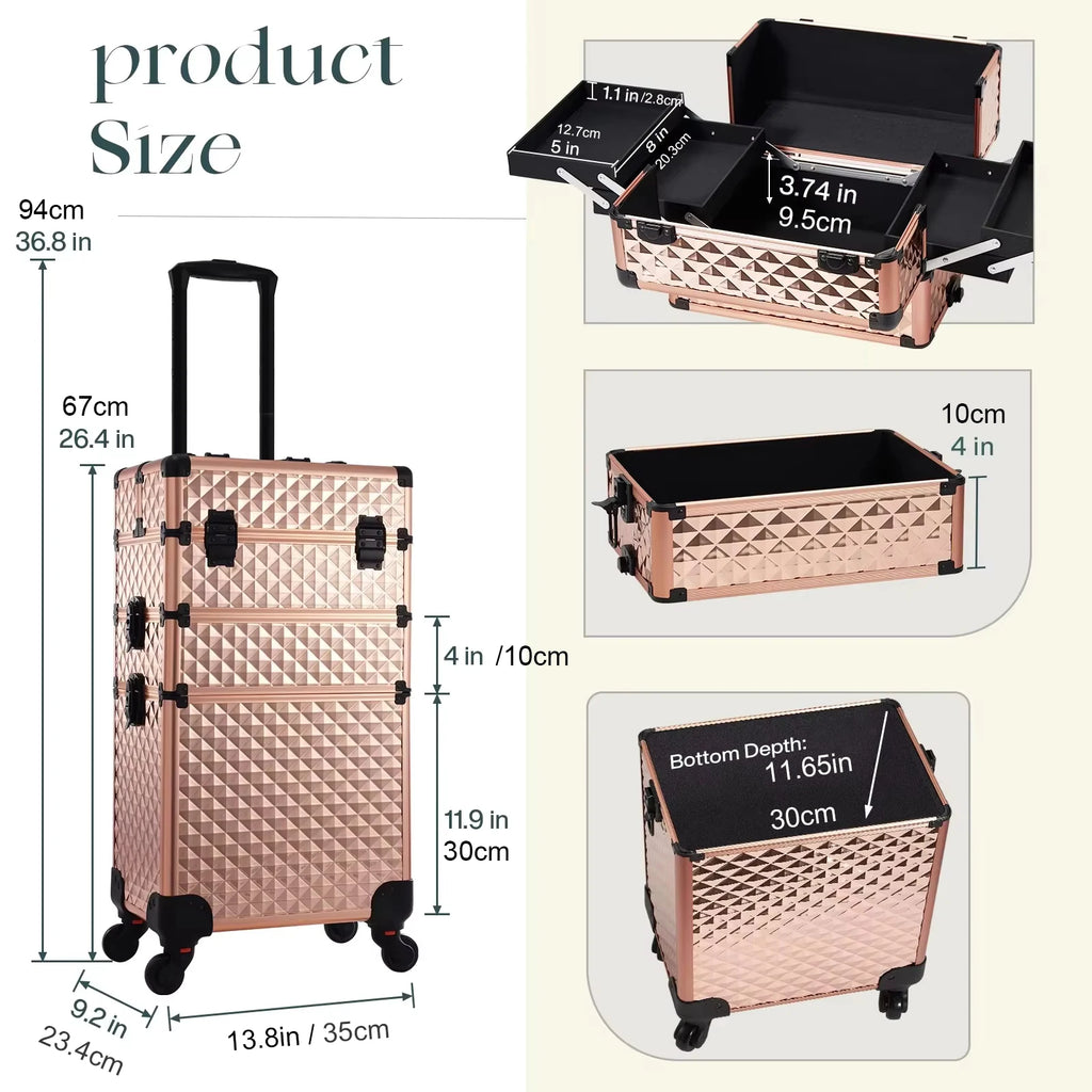 💼 Valise Professionnelle Prestige™ – Trolley Cosmétique de Luxe avec Grande Capacité