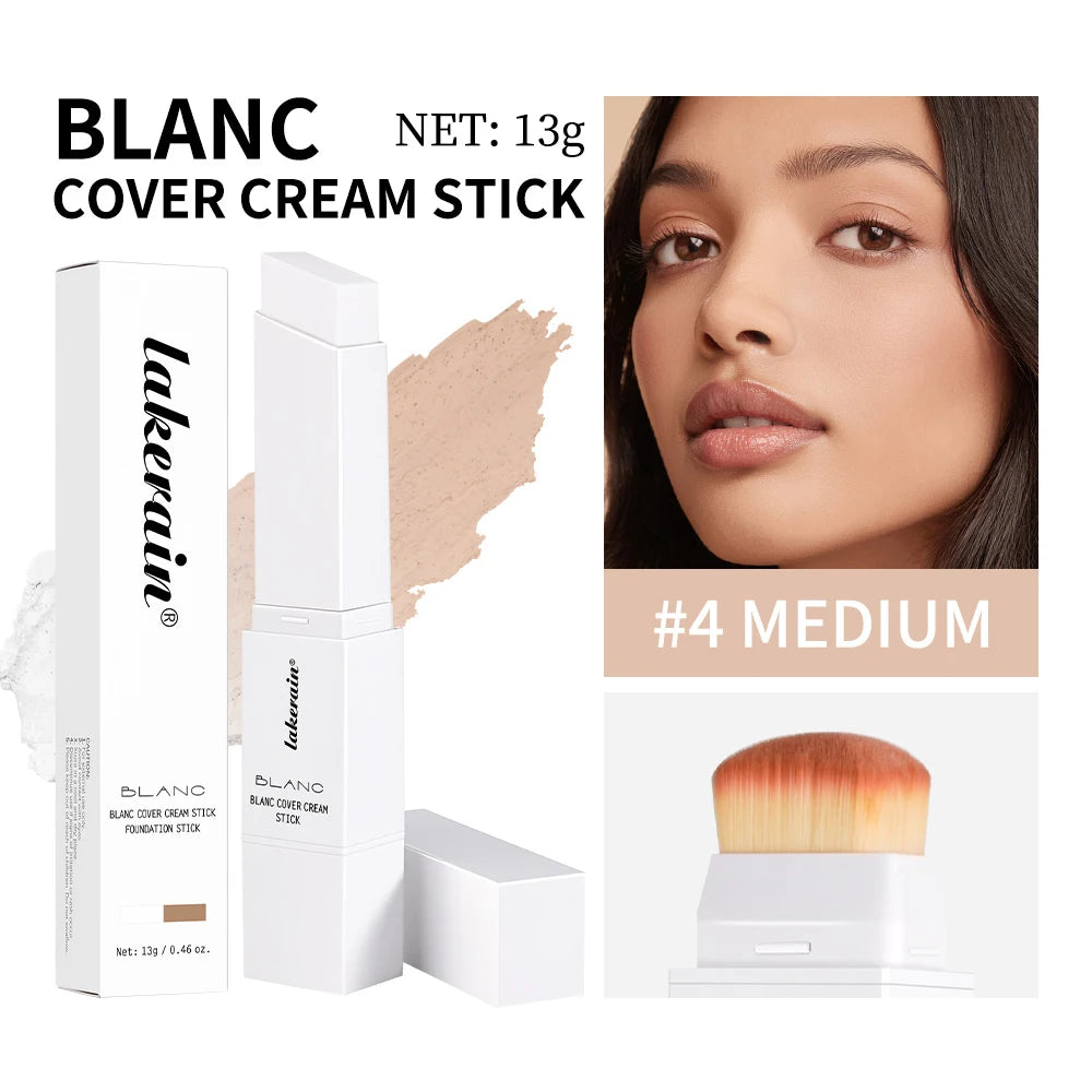 💎 Fond de Teint Stick Premium – Haute Couvrance, Fini Naturel & Pinceau Intégré Professionnel