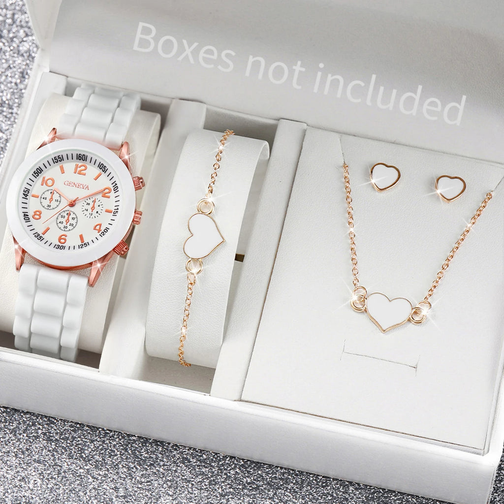 Coffret Montre Femme & Bijoux Cœur – Élégance Signature