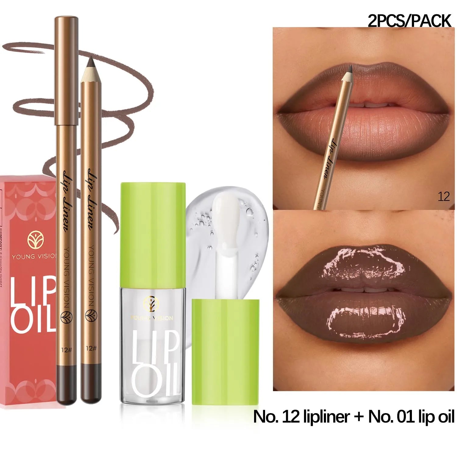 Crayon à Lèvres Mat  2-En-1 - Longue Tenue et Haute Pigmentation