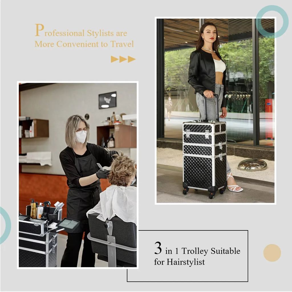 💼 Valise Professionnelle Prestige™ – Trolley Cosmétique de Luxe avec Grande Capacité