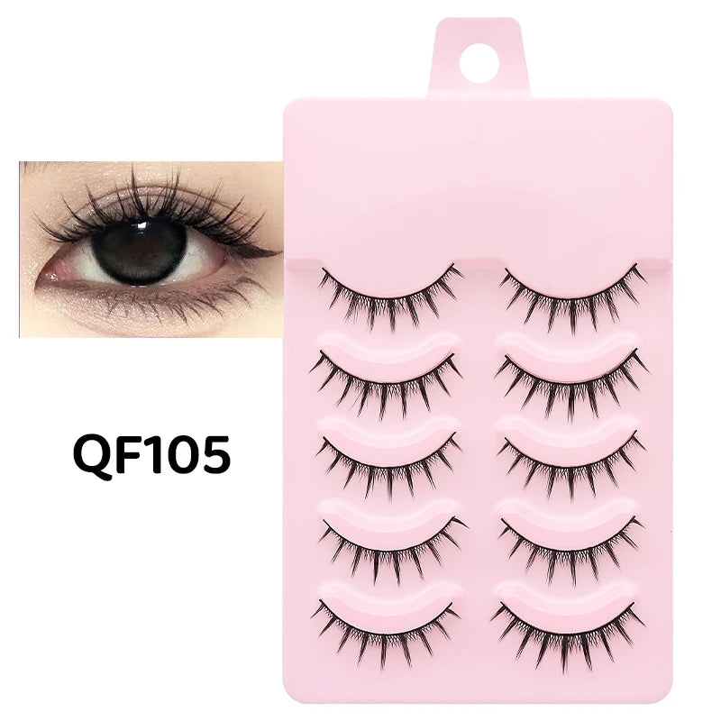 Faux Cils Naturels Réutilisables - Lot de 5 Paires