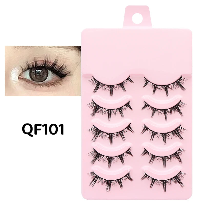 Faux Cils Naturels Réutilisables - Lot de 5 Paires