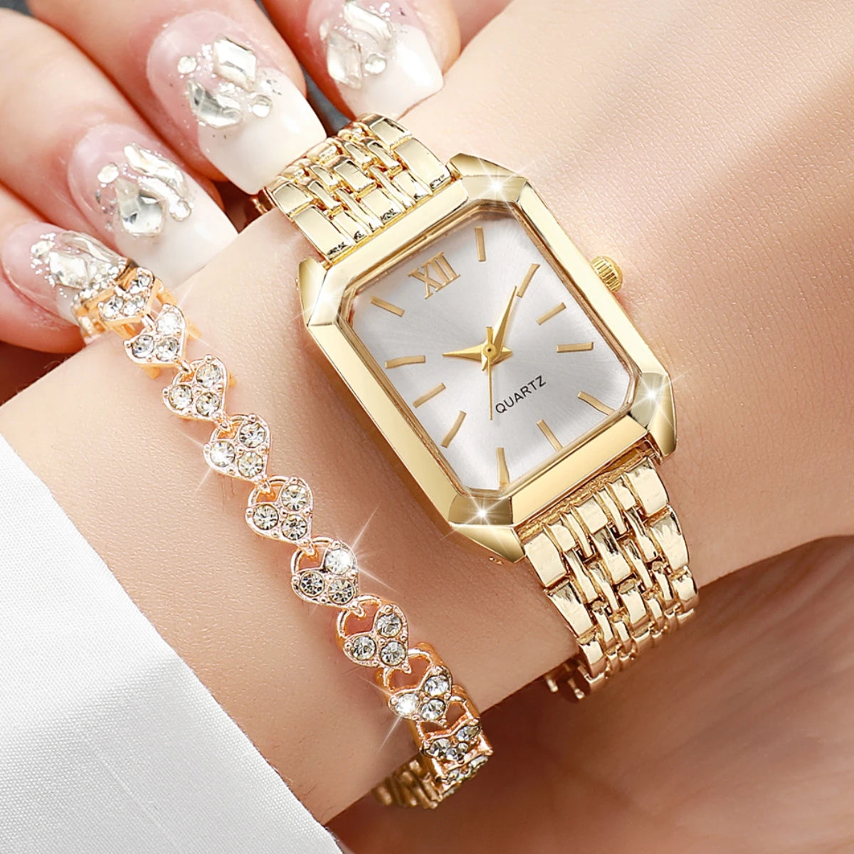 Coffret Montre & Bracelet Femme – Collection Élégance