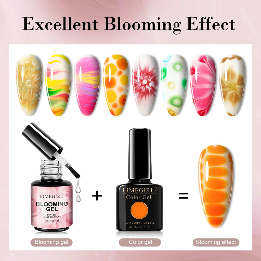 💅 Gel Blooming Premium – Effet Marbre Professionnel & Nail Art Créatif