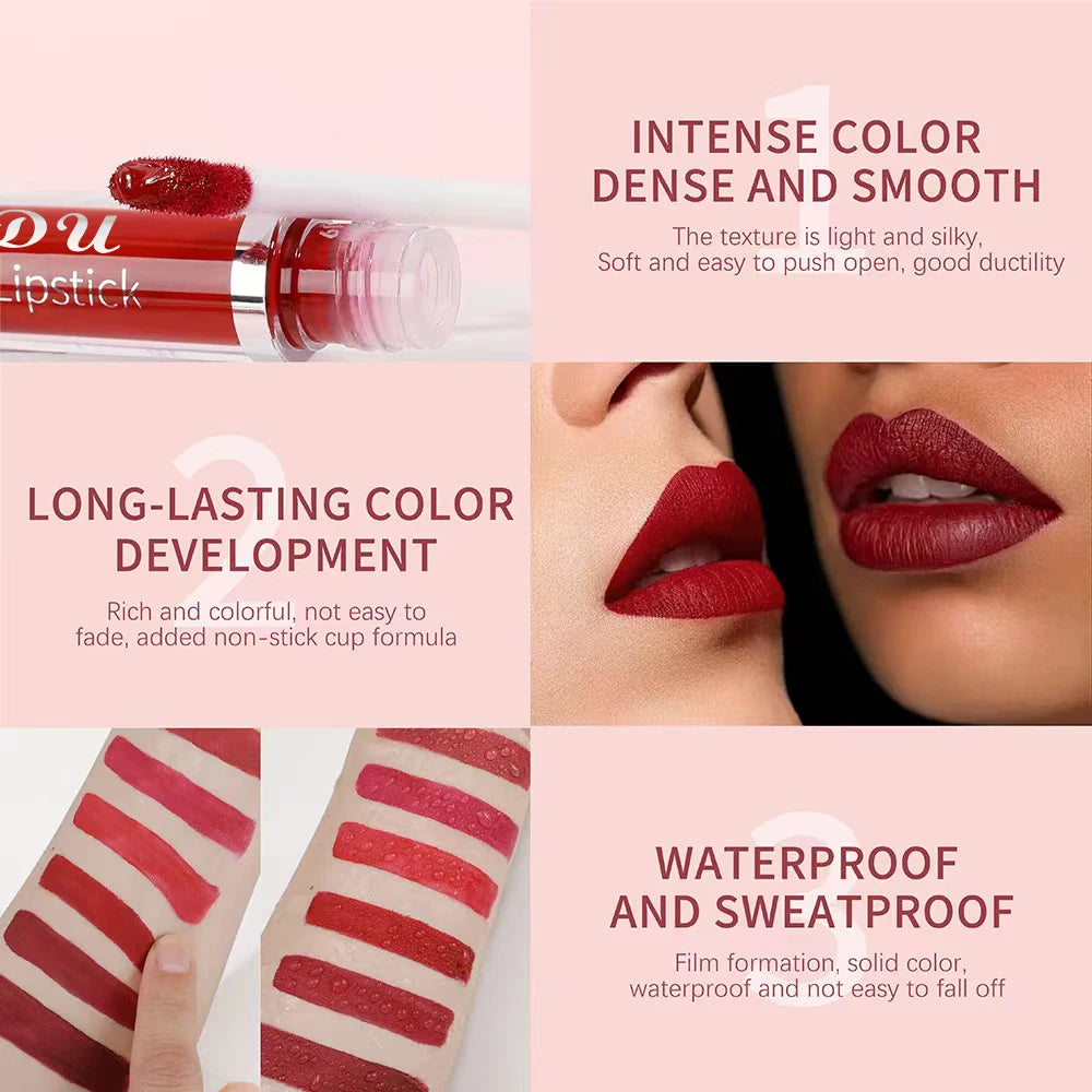 Rouge à Lèvres Liquide Mat Longue Tenue - Couleurs Intenses