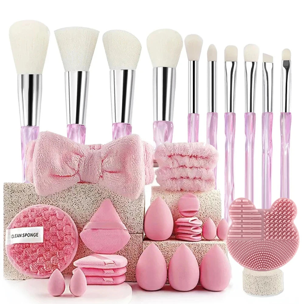 ✨ Coffret Luxe de Maquillage 33 Pièces – Kit Professionnel Complet avec Pinceaux, Éponges Blender & Accessoires Premium