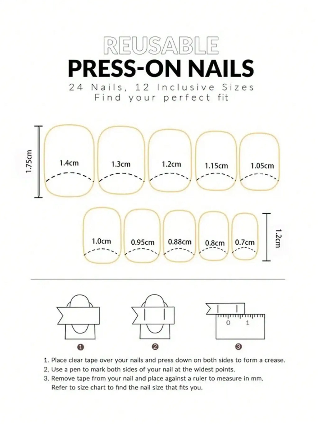 Kit de 24 Faux Ongles French-Manucure élégante en quelque minute