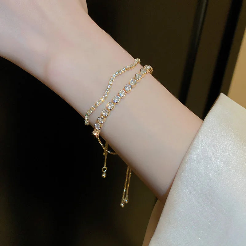 Bracelet Signature Ondulé en Cristal