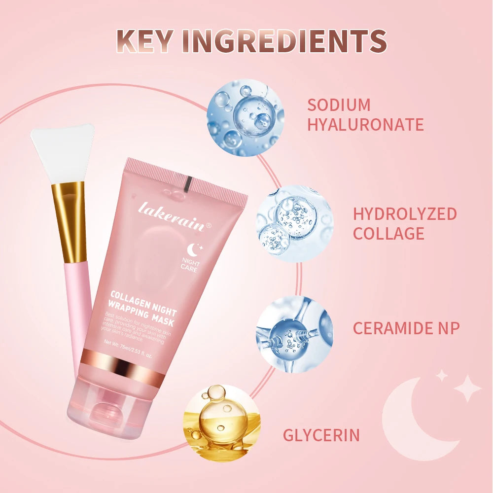 Masque Visage au Collagène Peel-Off avec Pinceau – Hydratation & Éclat de la Peau