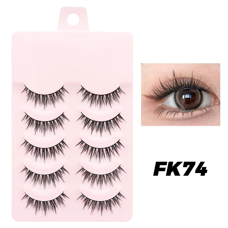 Faux Cils Naturels Réutilisables - Lot de 5 Paires