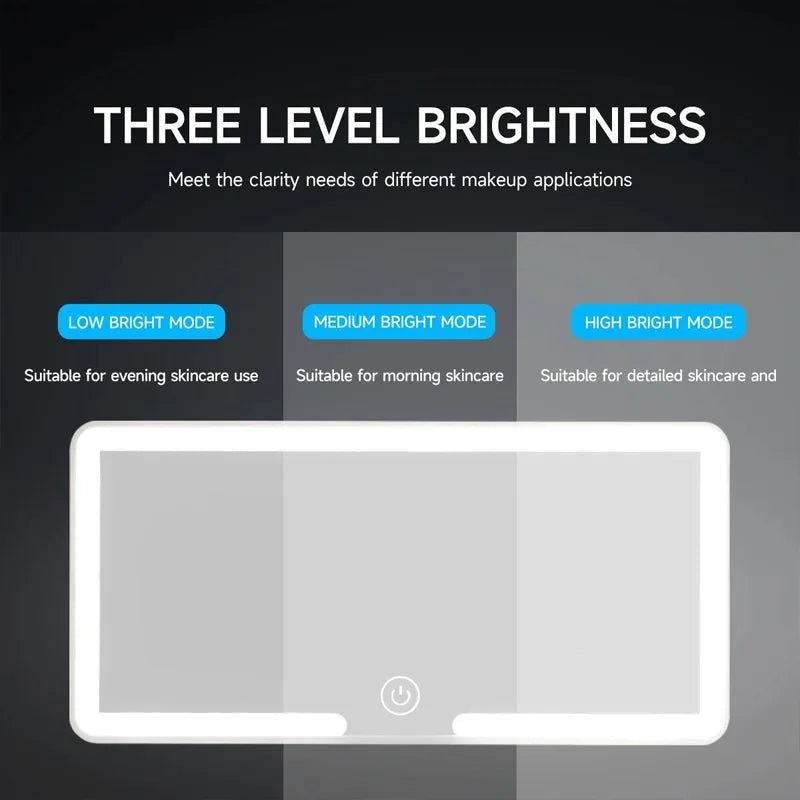 ✨ Miroir de Maquillage LED HD Premium – Rechargeable USB, Éclairage Naturel & Fixation Universelle pour Voiture