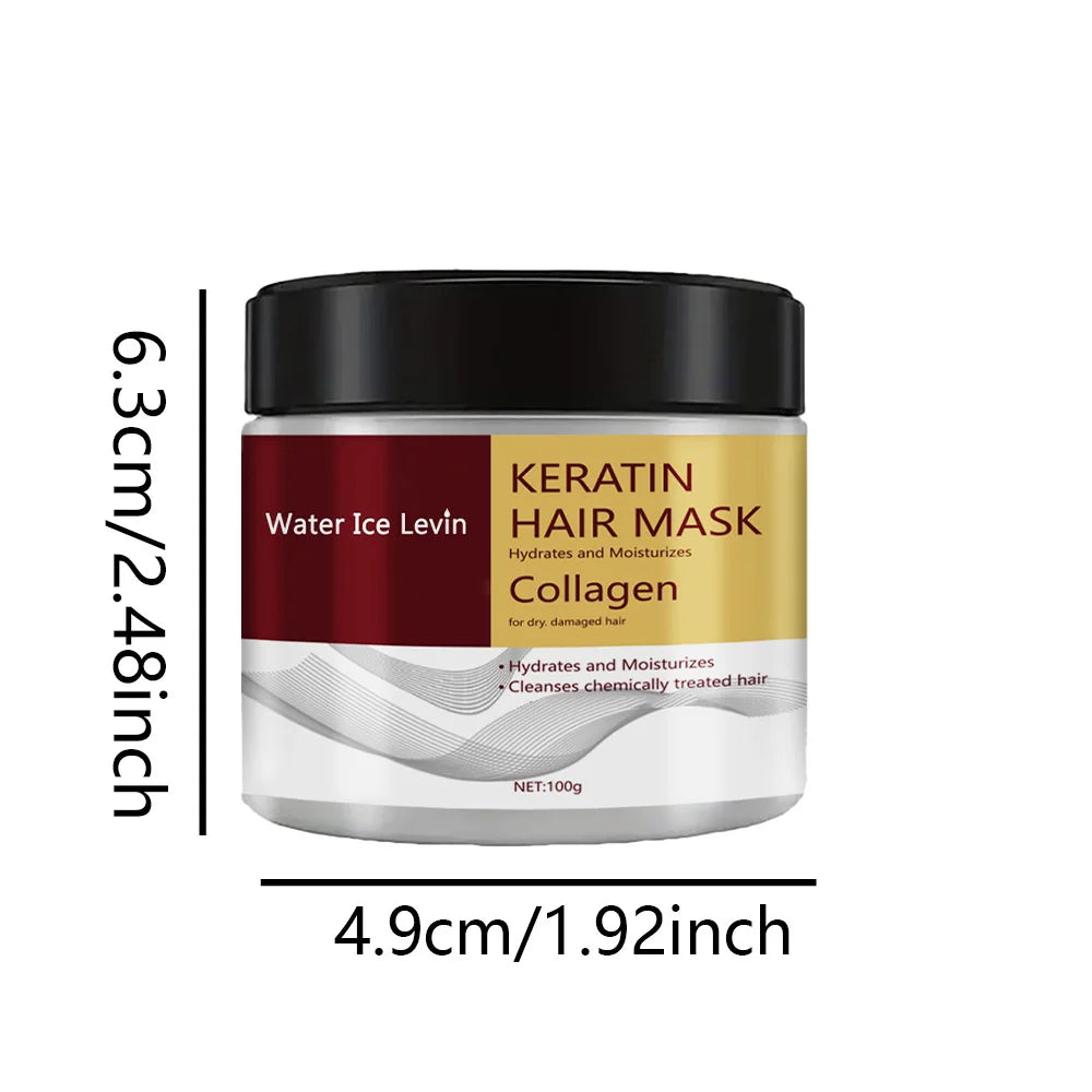 Masque Capillaire à la Kératine et au Collagène – Hydratant, Réparateur et Anti-Frisottis pour Cheveux Abîmés