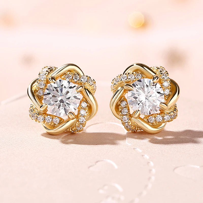 Éclat Royal™ – Boucles d’Oreilles Florales Dorées