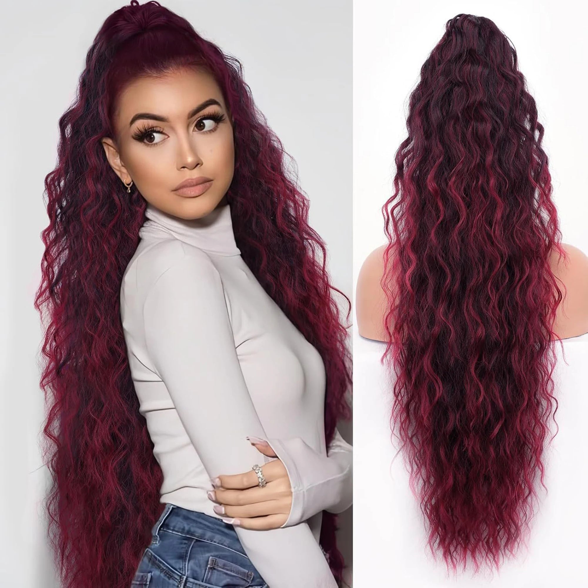 ✨ Queue de Cheval Ondulée de Luxe – Volume Instantané