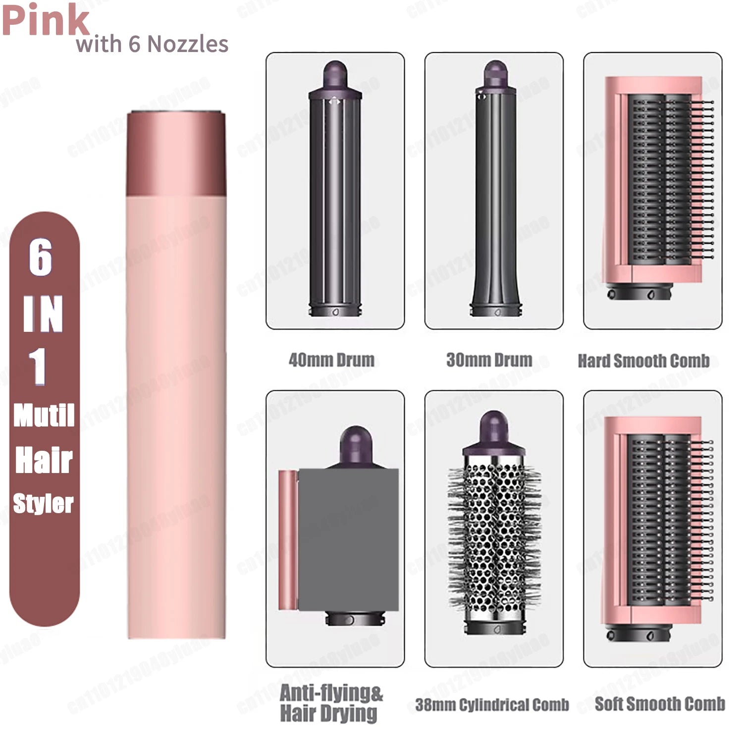 Sèche-Cheveux Multifonction 6-en-1 AirStyler Pro™ | Séchage, Boucles & Lissage Professionnels