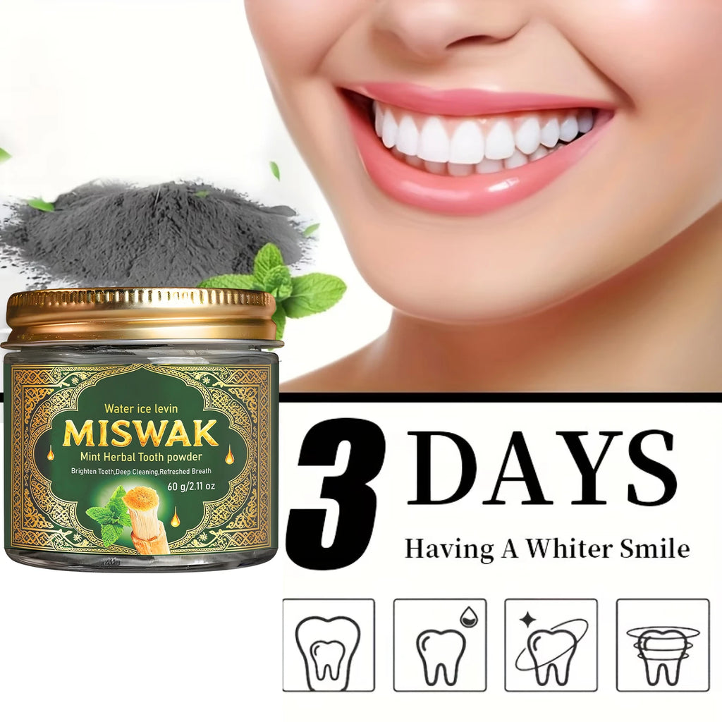 Poudre Dentaire au Miswak Nettoyage Profond & Éclat