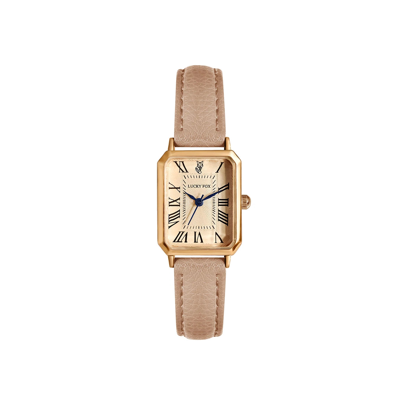 Montre Femme Élégance Absolue – Cadran Doré & Bracelet Cuir Noir
