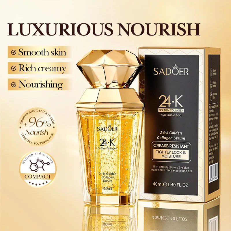 SADOER 24K Golden Collagen – Sérum Visage Hydratant | Soin Anti-Âge & Anti-Rides