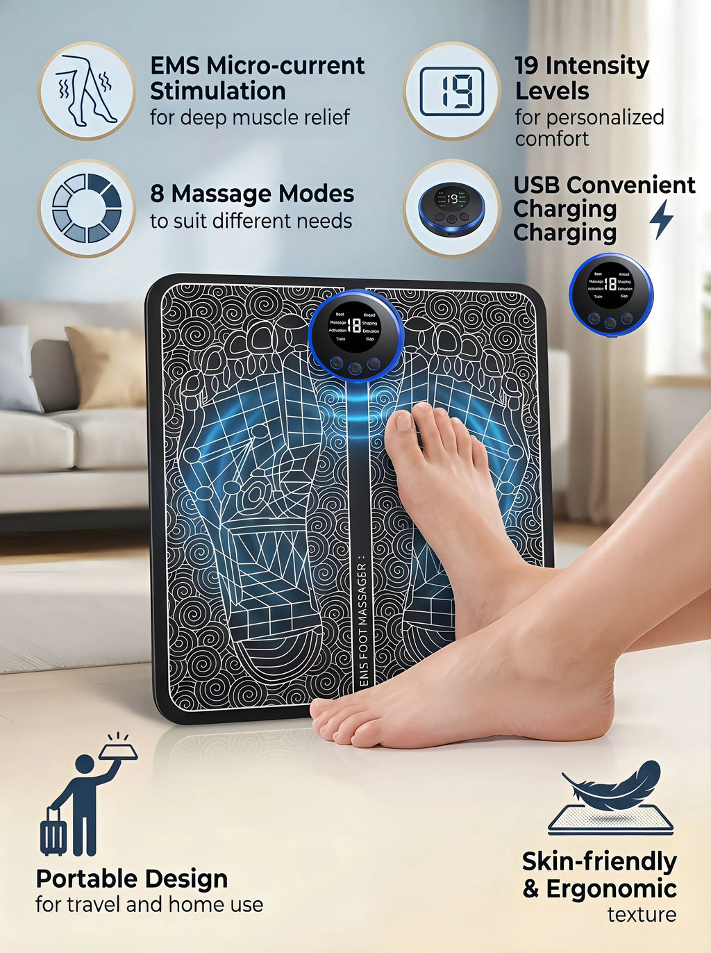 Supreme Sole™ – Tapis de Massage EMS Haut de Gamme