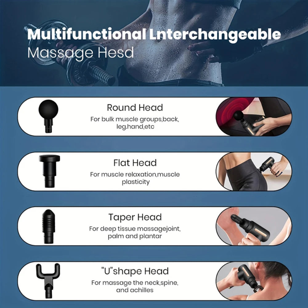 ✨ Pistolet de Massage Musculaire Rechargeable – Relaxation Profonde & Récupération Sportive