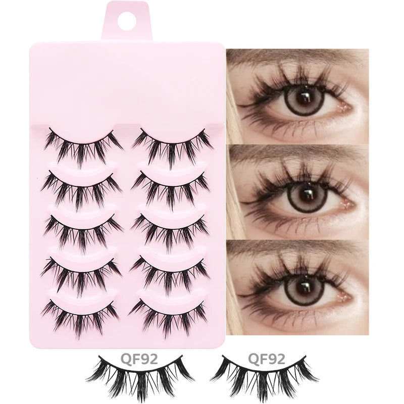 Faux Cils Naturels Réutilisables - Lot de 5 Paires