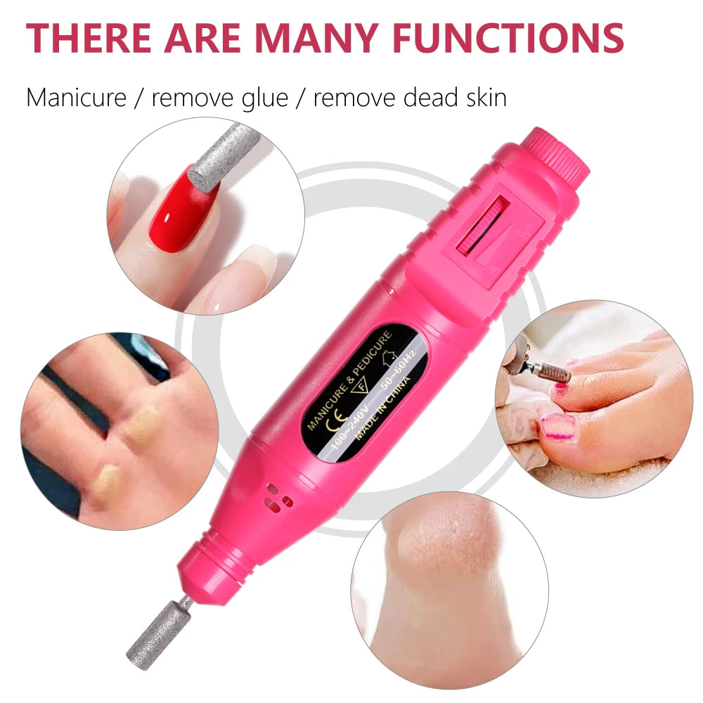 Kit Ponceuse Électrique Professionnelle pour Ongles – Coffret Complet Manucure & Pédicure