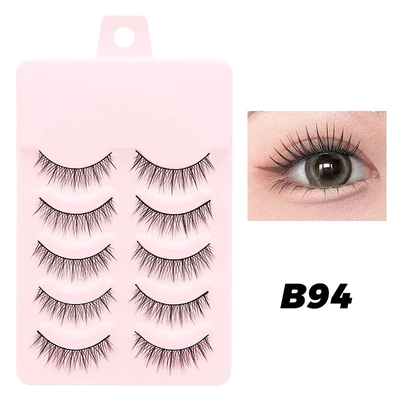 Faux Cils Naturels Réutilisables - Lot de 5 Paires