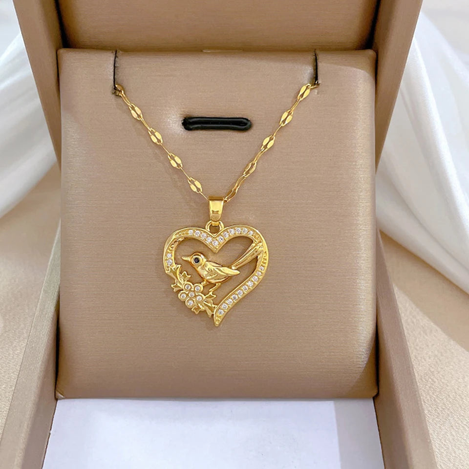 Collier Signature Cœur – Éclat Doré