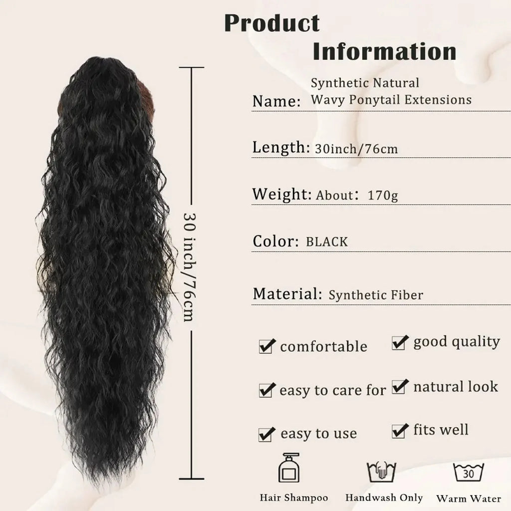 ✨ Queue de Cheval Ondulée de Luxe – Volume Instantané