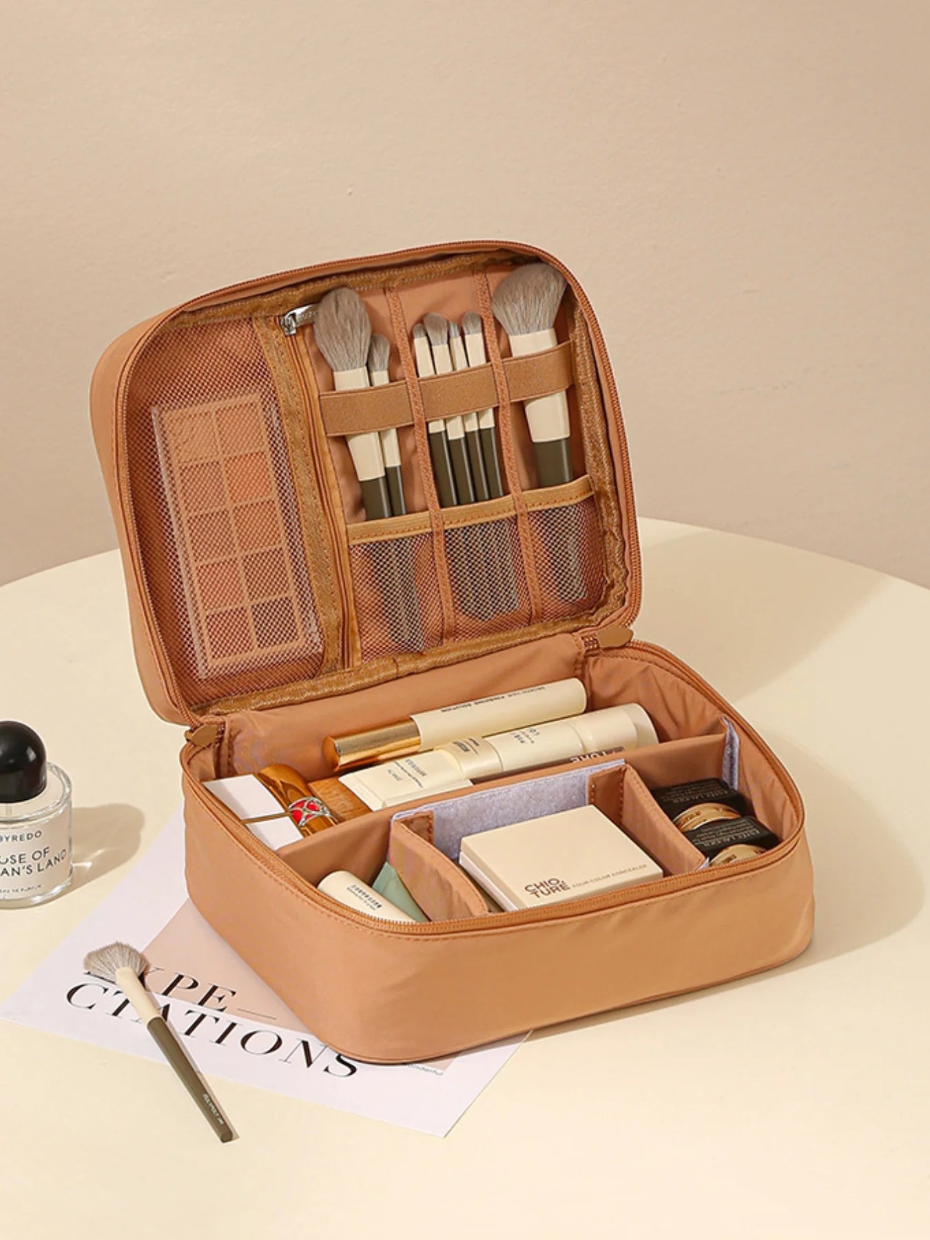 ✨ Trousse de Maquillage Premium Grand Format – Organisateur de Voyage Élégant & Multifonction