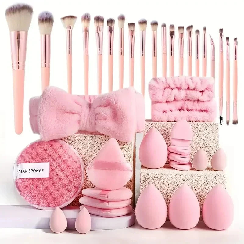 ✨ Coffret Luxe de Maquillage 33 Pièces – Kit Professionnel Complet avec Pinceaux, Éponges Blender & Accessoires Premium