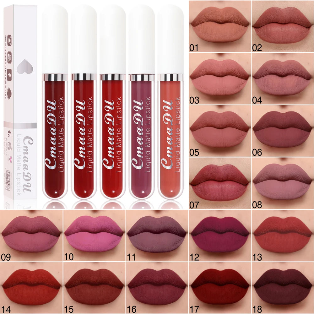 Rouge à Lèvres Liquide Mat Longue Tenue - Couleurs Intenses