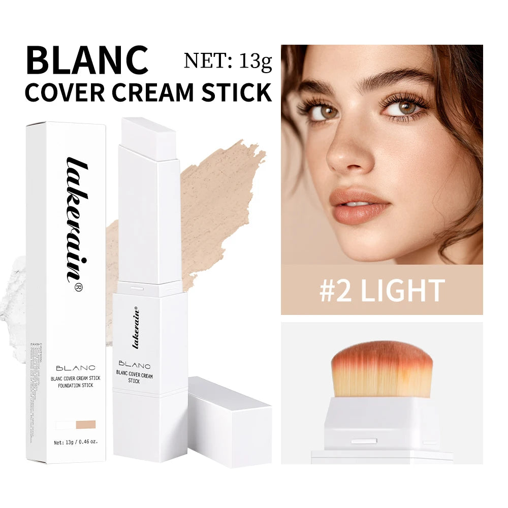 💎 Fond de Teint Stick Premium – Haute Couvrance, Fini Naturel & Pinceau Intégré Professionnel