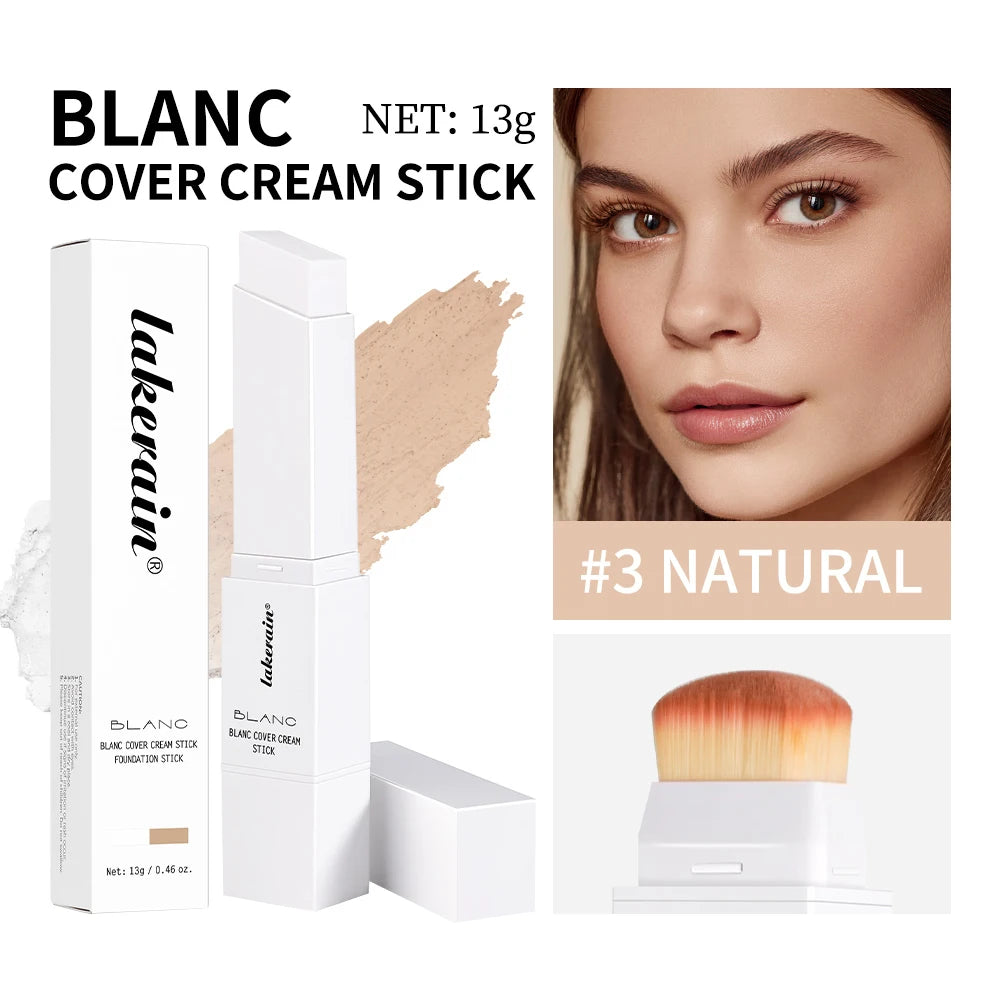 💎 Fond de Teint Stick Premium – Haute Couvrance, Fini Naturel & Pinceau Intégré Professionnel
